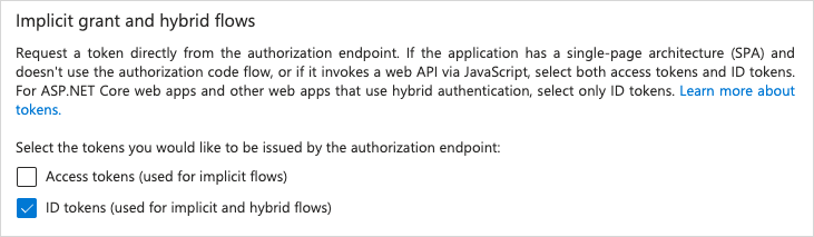 Enable ID tokens